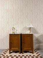 Vintage antieke bijzetkast marmer blad eiken 2 beschikbaar, Antiek en Kunst, Ophalen