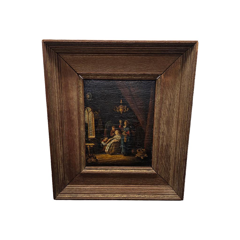 Antiek schilderij naar een werk van Gerrit Dou, 18e/19e eeuw, Antiek en Kunst, Kunst | Schilderijen | Klassiek, Ophalen of Verzenden