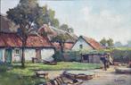 Gerard Wiegman (1875-1964) - Gezicht op boerderij, Antiek en Kunst, Ophalen of Verzenden