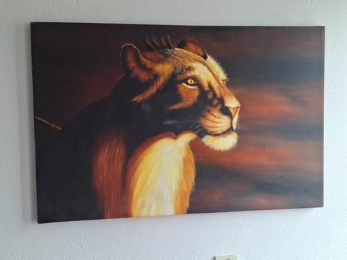 Leeuwin Schilderij 100x60cm, Antiek en Kunst, Kunst | Schilderijen | Klassiek, Ophalen of Verzenden