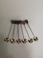 Vintage verzilverde theelepels met edelsteen Liane, Antiek en Kunst, Ophalen of Verzenden
