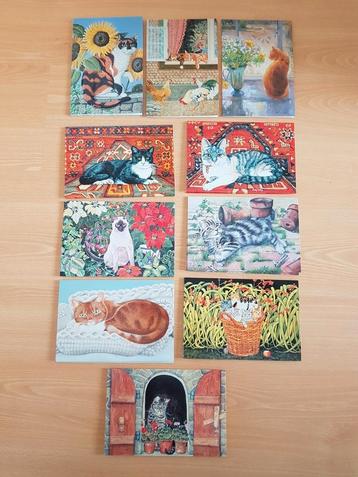 20 wenskaarten katten / poezen beschikbaar voor biedingen