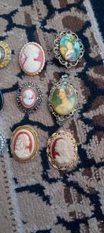 Camee cameo set verzilverd verguld, Sieraden, Tassen en Uiterlijk, Antieke sieraden, Ophalen of Verzenden, Overige materialen