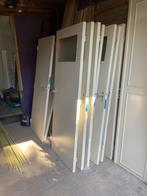 9 binnendeuren, 3 dichte en 6 met bovenlicht., Gebruikt, Deurkozijn, 150 tot 225 cm, Inclusief glas