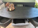 Zwarte mango houten eettafel, Huis en Inrichting, Ophalen, 100 tot 150 cm, Vijf personen of meer, Ovaal