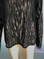E631 Nieuw: trui maat L=42/44 blouse top zwart/paars, Zwart, Nieuw, Ophalen of Verzenden, Maat 42/44 (L)