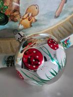 Vintage kerstbal, zilveren glazen kerstbal, 'paddestoel', Ophalen