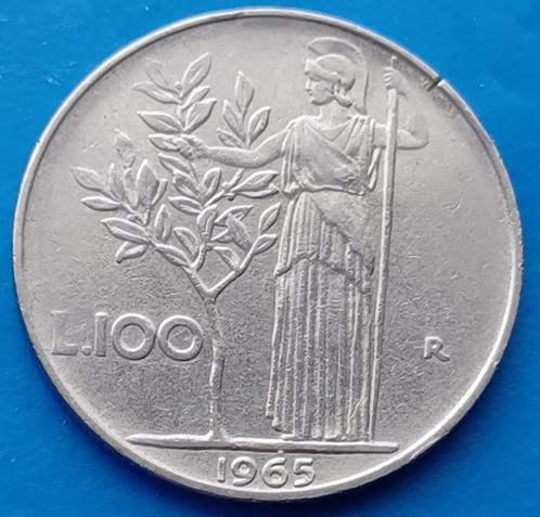 Italië 100 lire - 1965, Postzegels en Munten, Munten | Europa | Niet-Euromunten, Losse munt, Italië, Verzenden