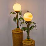 Set tafellampen palmboom mid century Italie, Ophalen of Verzenden, Gebruikt, Glas, 50 tot 75 cm