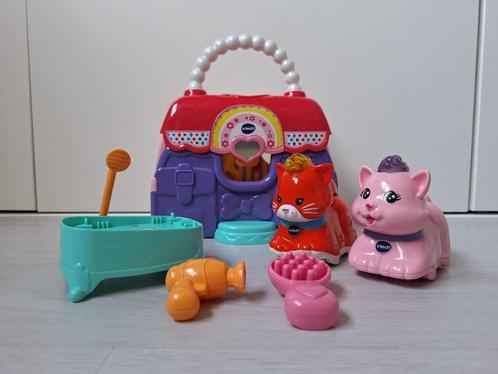 VTech Zoef Zoef dieren schoonheidssalon met 2 katten, Kinderen en Baby's, Speelgoed | Vtech, Gebruikt, 6 maanden tot 2 jaar, Ophalen of Verzenden