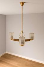 Vintage Hanglamp met Glazen Kapjes, Ophalen, Gebruikt, Glas, Vintage