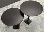 Polspotten bijzettafel set van 2, Huis en Inrichting, Tafels | Bijzettafels, Minder dan 55 cm, Metaal of Aluminium, Rond, Zo goed als nieuw