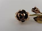 Gouden Teka broche roosje Theodore Klotz                 G15, 4 tot 7 cm, Gebruikt, ., Ophalen of Verzenden