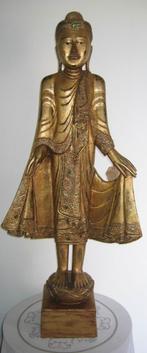 STAANDE  BOEDDHA  IN  HOUT  -  1293, Antiek en Kunst, Ophalen
