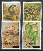 Zambia 2003 Slangen overdruk nwe waarde python cobra pfrs, Verzenden, Zambia, Postfris