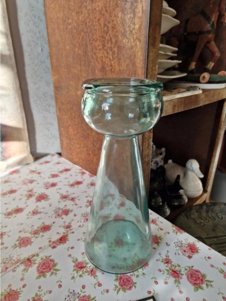 Blauw glazen bollenvaas amaryllis, Antiek en Kunst, Antiek | Glas en Kristal, Ophalen of Verzenden