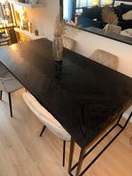 Veneta Eettafel Zwart Visgraat, Huis en Inrichting, Ophalen, Eikenhout, 50 tot 100 cm, Zo goed als nieuw