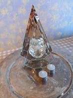 Glazen driehoek voor waxinelichtje., Antiek en Kunst, Ophalen of Verzenden