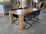 eiken tafel + stoelen, Ophalen, Gebruikt, Eikenhout, 200 cm of meer