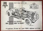Kleine poster van de SINGER bolide van Le Mans 1934, Ophalen of Verzenden, Zo goed als nieuw, Auto's