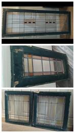 Glas-in-loodRood, geel, oranje. Vintage 30’s stijl. Mooi!, Doe-het-zelf en Verbouw, Glas en Ramen, Ophalen, Gevelraam of Ruit