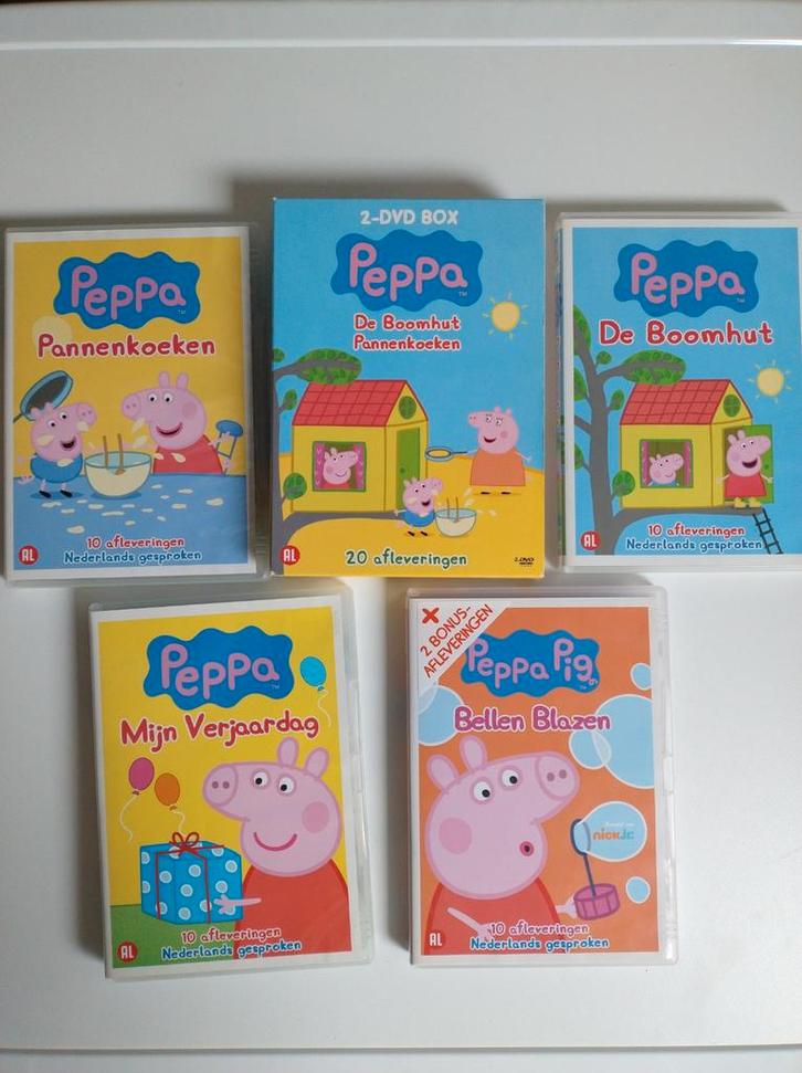 Peppa Pig DVD Collectie - 4 stuks, Cd's en Dvd's, Dvd's | Kinderen en Jeugd, Zo goed als nieuw, Film, Dieren, Boxset, Alle leeftijden