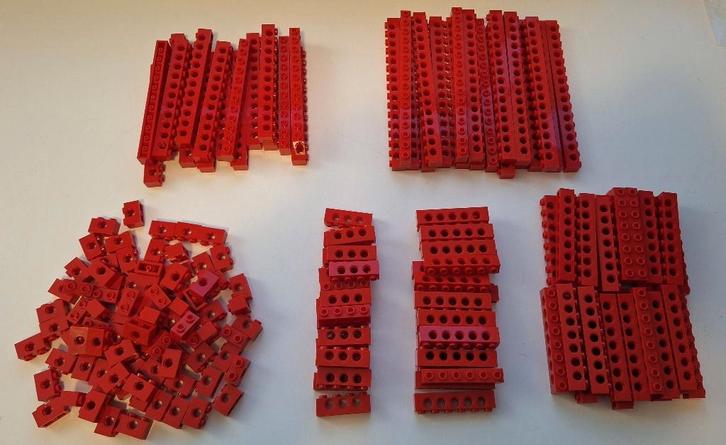Mooie voorraad Lego Technic - Rode balken - 192 stuks, Kinderen en Baby's, Speelgoed | Duplo en Lego, Zo goed als nieuw, Lego