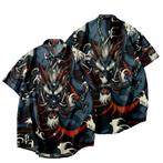 Draken overhemd 2 heren mannen eng japans zwart shirt draak, Verzenden, Nieuw, Zwart