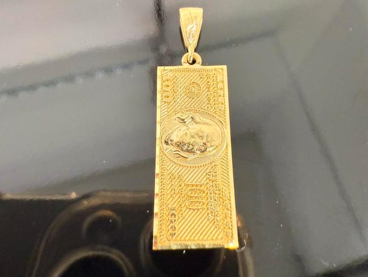 Prachtige 14 karaats gouden 100 dollar hanger, Sieraden, Tassen en Uiterlijk, Kettinghangers, Nieuw, Goud, Ophalen of Verzenden
