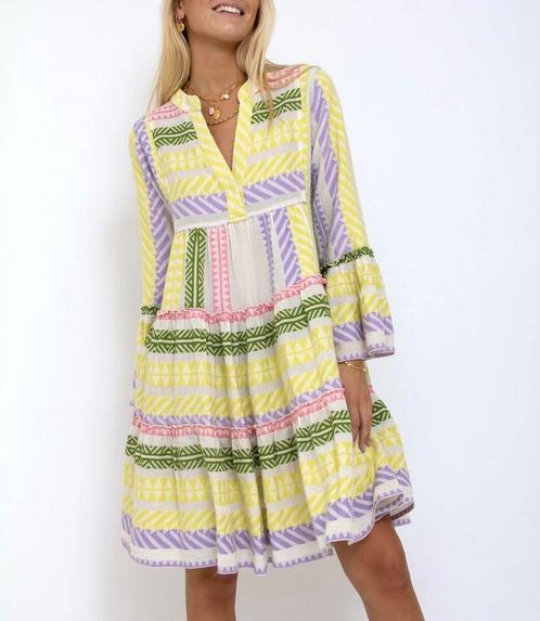 * DEVOTION 34 * NIEUW midi jurkje Ella!, Kleding | Dames, Jurken, Nieuw, Maat 34 (XS) of kleiner, Geel, Knielengte, Ophalen of Verzenden