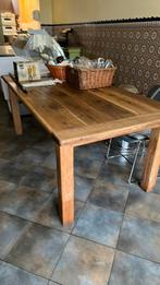 Antieke zware eiken tafel, Ophalen, 100 tot 150 cm, 200 cm of meer, Zo goed als nieuw