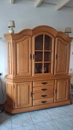 Blankeneikenhouten Antieke kast., Huis en Inrichting, Gebruikt, Glas, Klassiek, 150 tot 200 cm