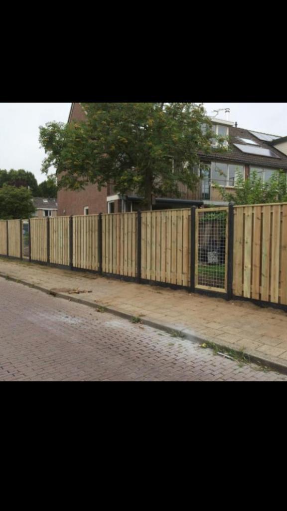 Nieuw:21-planks hout/beton schuttingen €85p/m1.incl., Diensten en Vakmensen, Overige Diensten