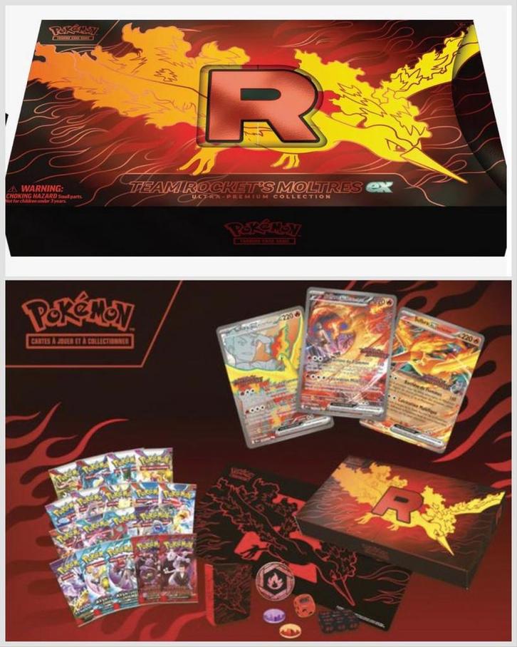 Rocket’s Moltres ex Ultra Premium Collection Box Pre Order, Hobby en Vrije tijd, Verzamelkaartspellen | Yu-gi-Oh!, Nieuw, Boosterbox