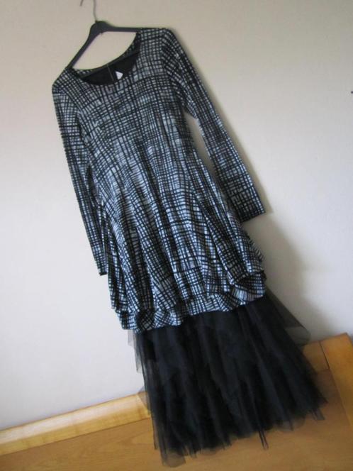 Rundholz tuniek/jurk maat 36 met tule stroken rok., Kleding | Dames, Jurken, Zo goed als nieuw, Maat 36 (S), Zwart, Knielengte
