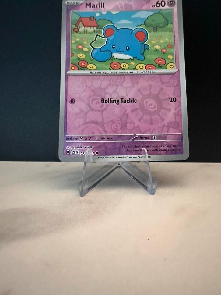 Marill 073/191 Surging Sparks - NM, Hobby en Vrije tijd, Verzamelkaartspellen | Pokémon, Zo goed als nieuw, Losse kaart, Ophalen of Verzenden