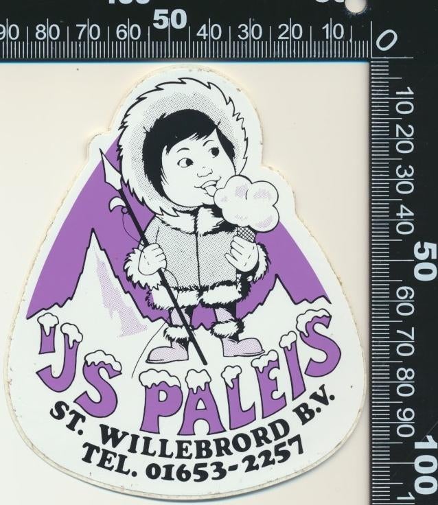 Sticker: IJs Paleis - Sint Willebrord (1), Ophalen of Verzenden, Zo goed als nieuw, Bedrijf of Vereniging
