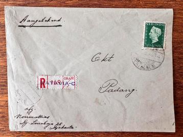 Brief envelop Nederlands Indië Wilhelmina 1948 40 cent beschikbaar voor biedingen