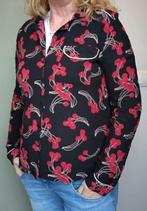 King Louie blouse "Cherry" zwart/rood maat 42, Zwart, Maat 42/44 (L), Ophalen of Verzenden, Zo goed als nieuw