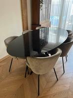 Ovale keramieken eettafel voor 6 personen, 200 cm of meer, Ophalen of Verzenden, Zo goed als nieuw, Vijf personen of meer