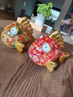 Twee vrolijke spaarpotten van Pomme-pidou, Ophalen, Zo goed als nieuw, Steen, Aardewerk of Keramiek, Dier