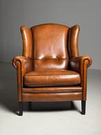Schapenleren Wingback oorfauteuil klassiek, Antiek en Kunst, Ophalen