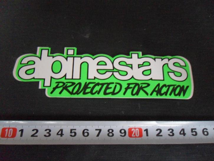 sticker logo wit/groen ALPINESTARS projected for action *, Verzamelen, Stickers, Zo goed als nieuw, Ophalen
