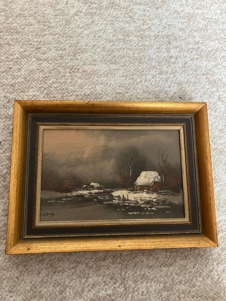 Winterlandschap Schilderij, Antiek en Kunst, Kunst | Schilderijen | Klassiek, Ophalen