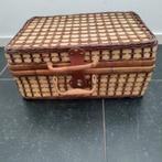 PICKNICKMAND,4 personen,bestek,beker,Brocante,Riet,Blauw, Hobby en Vrije tijd, Picknickmanden, Ophalen of Verzenden