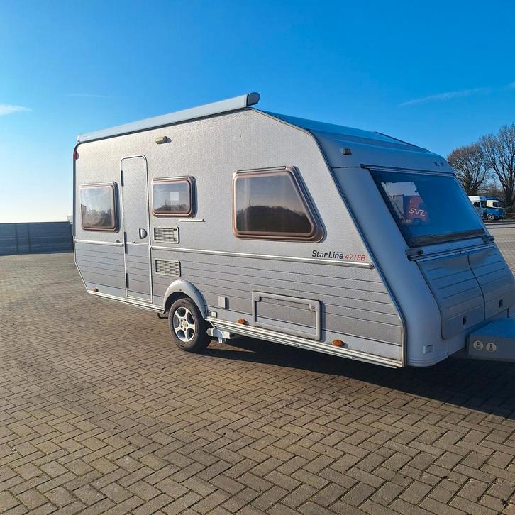 Kip Star Line 47, Casetteluifel+tent, Enkel Bedden, Bovag 24, Caravans en Kamperen, Caravans, Particulier, tot en met 4, 1000 - 1250 kg
