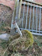 Toegangspoort staal gegalvaniseerd  in 2 delen, Tuin en Terras, Ophalen, Gebruikt, IJzer, 200 cm of meer