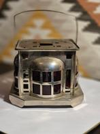 Oud theelichtje met rood glas, Antiek en Kunst, Ophalen of Verzenden