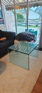 Glazen Bijzettafel gratis ophalen!, Huis en Inrichting, Tafels | Bijzettafels, Minder dan 55 cm, Rond, Ophalen, 45 tot 60 cm