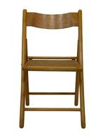 Vintage houten klapstoel met rotan zitting design jaren 70, Huis en Inrichting, Stoelen, Gebruikt, Bruin, Vintage, Eén